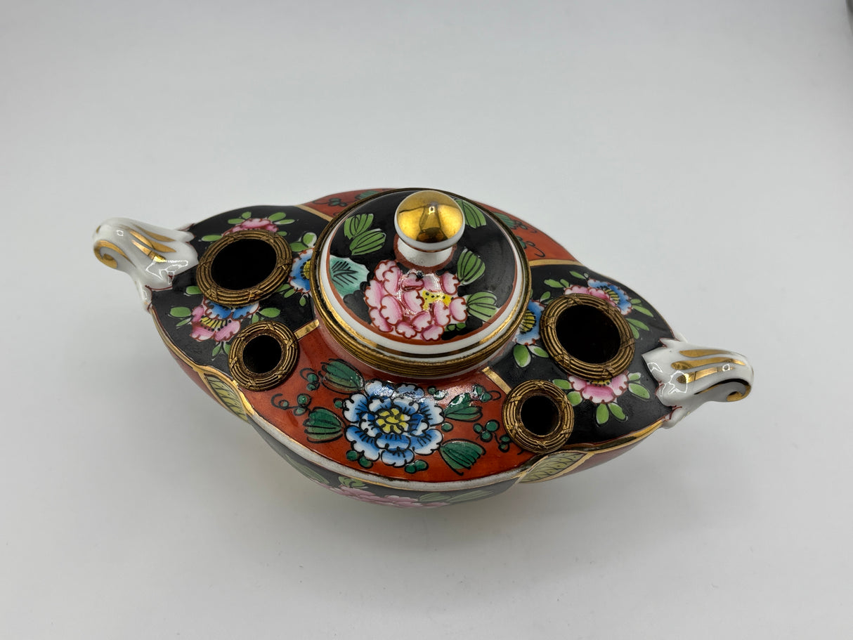 Inkwell Vintage circa 1935 excellent condition - Hand painted Limoges Made in France