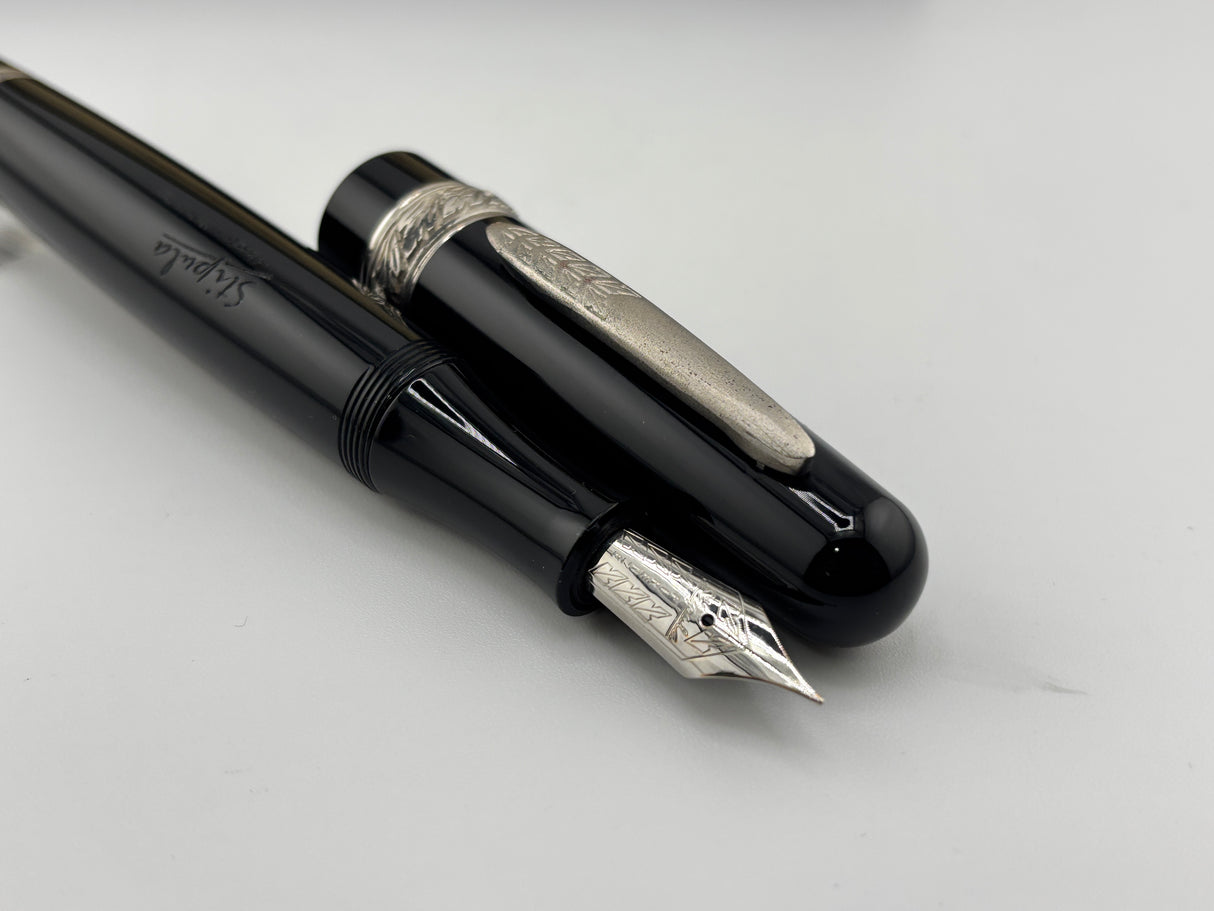 Stipula Firenze Etruria Black Silver trim - Fountain Pen