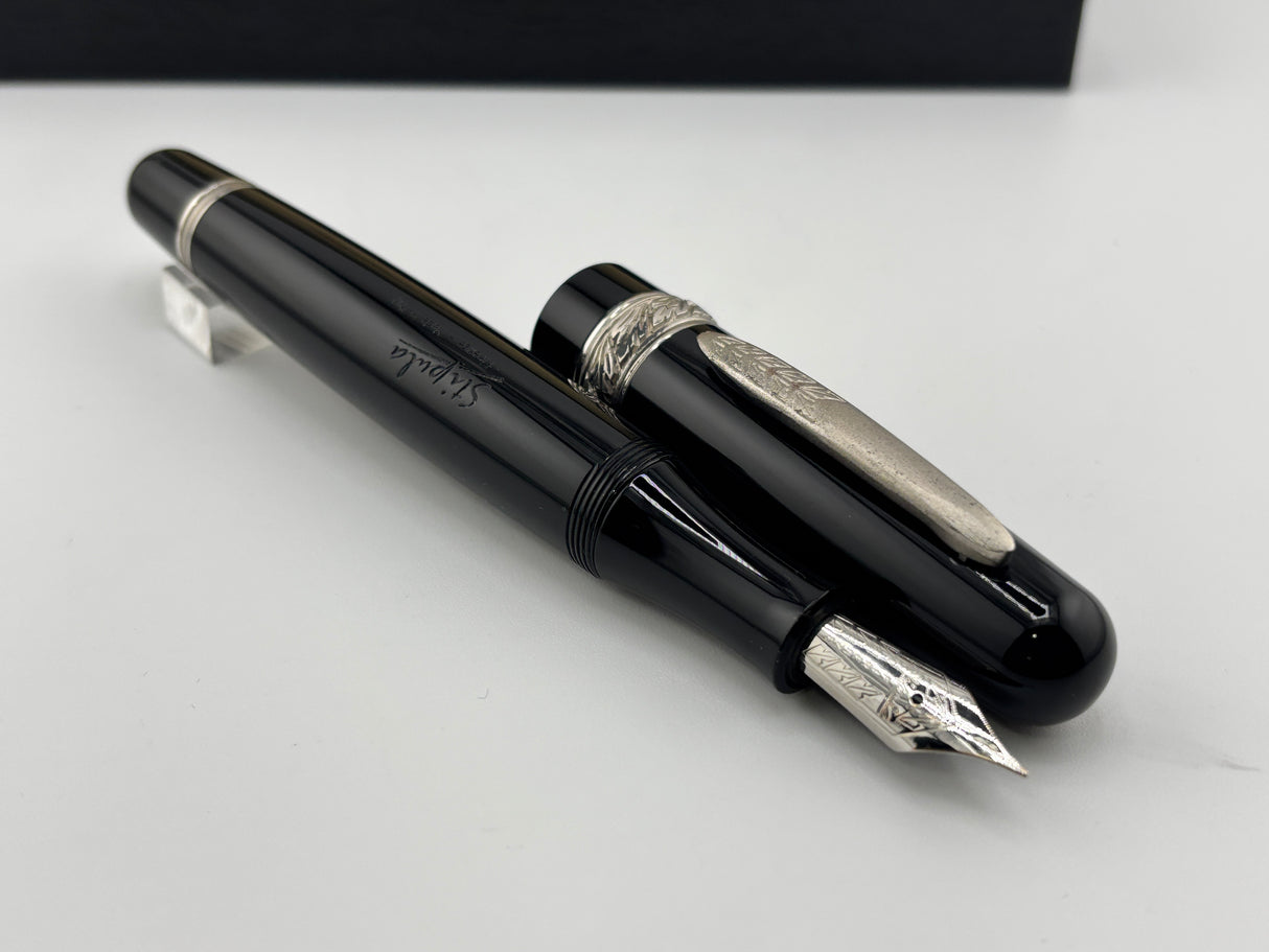 Stipula Firenze Etruria Black Silver trim - Fountain Pen