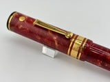 Wahl-Eversharp Decoband Lustrous Red Cosmos - Gold Plated Trim Fountain Pen - Medium #8 Size 14kt Gold Nib