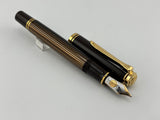 Pelikan M800  Brown  Striped Barrel/Solid Brown Cap  Fountain Pen - Medium 18kt Gold Nib