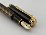 Pelikan M800  Brown  Striped Barrel/Solid Brown Cap  Fountain Pen - Medium 18kt Gold Nib