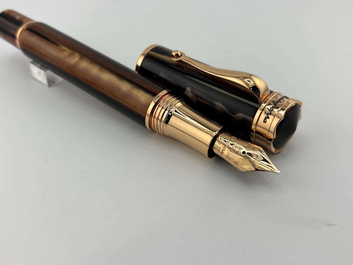Montegrappa Oversized Grand Ducale Brown Limited Edition Fountain Pen - Medium 18kt Gold Nib