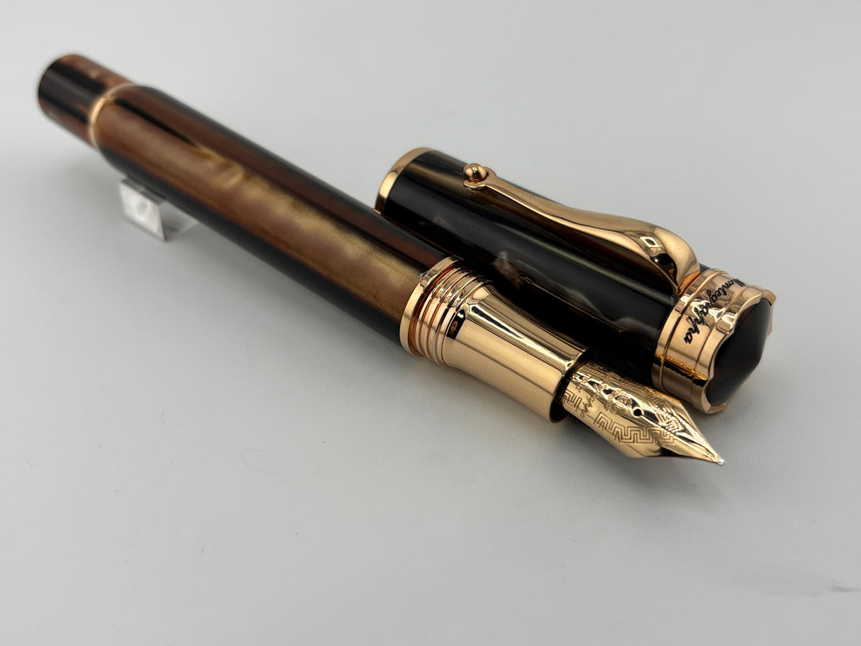 Montegrappa Oversized Grand Ducale Brown Limited Edition Fountain Pen - Medium 18kt Gold Nib