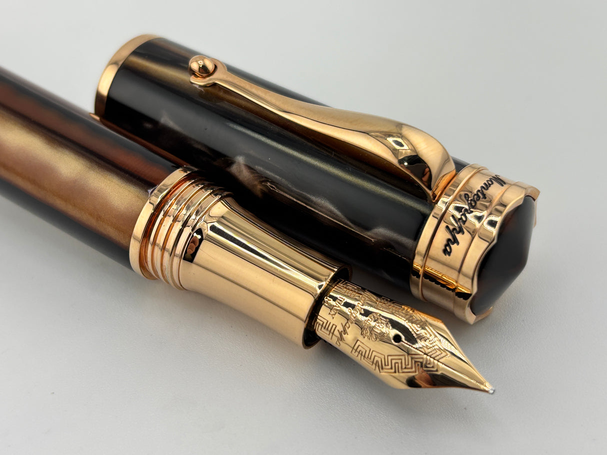 Montegrappa Oversized Grand Ducale Brown Limited Edition Fountain Pen - Medium 18kt Gold Nib