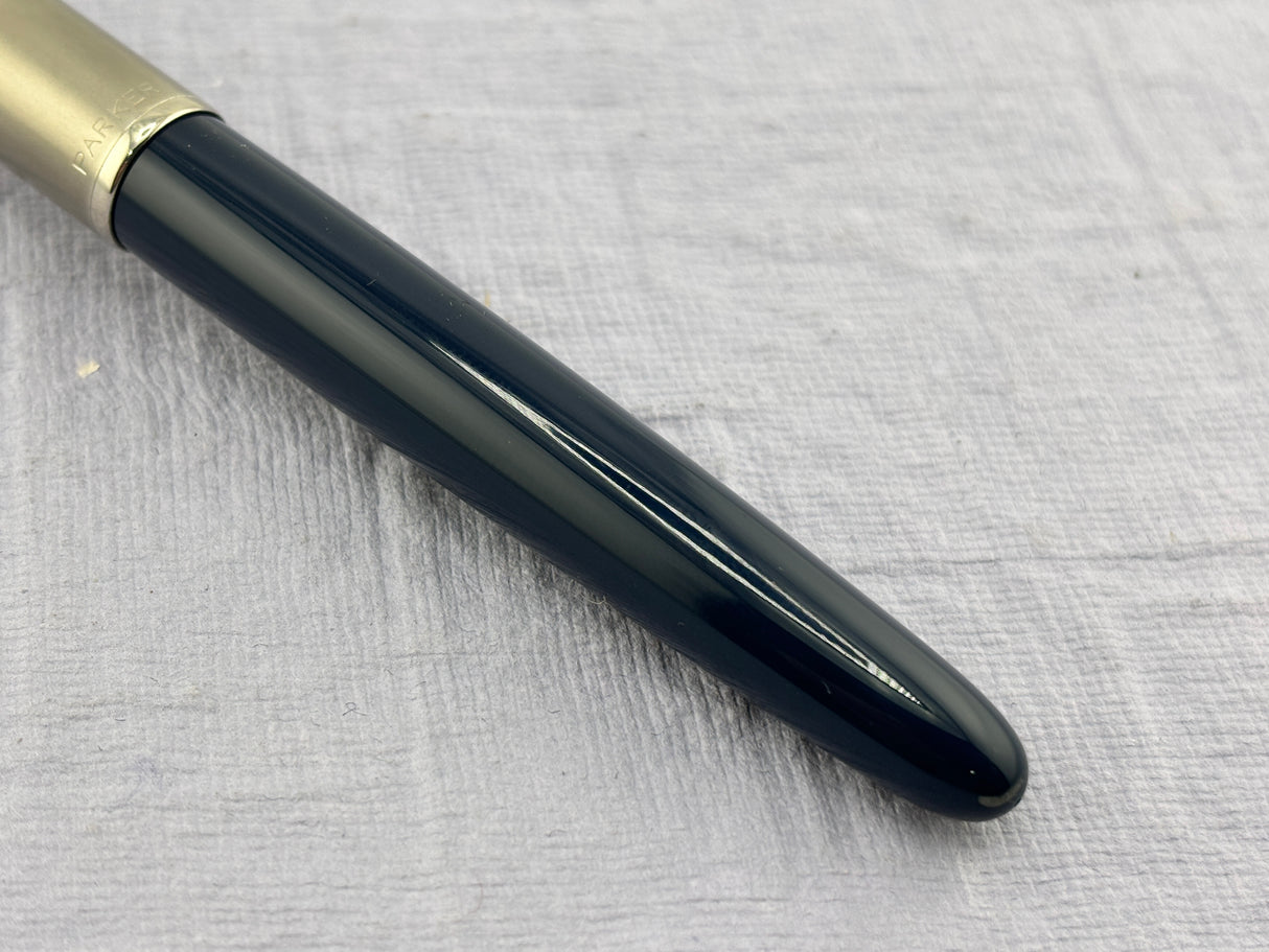 Parker 51 Navy Blue Chrome Cap Aerometric -  Fountain Pen