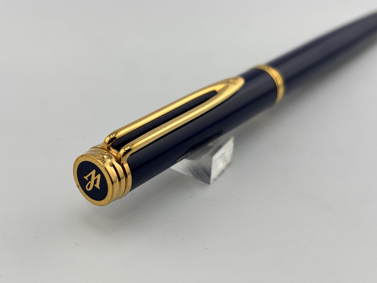 Waterman Gentleman Blue Lacquer gold trim circa 1975 Gold nib 18K750  - Fountain Pen