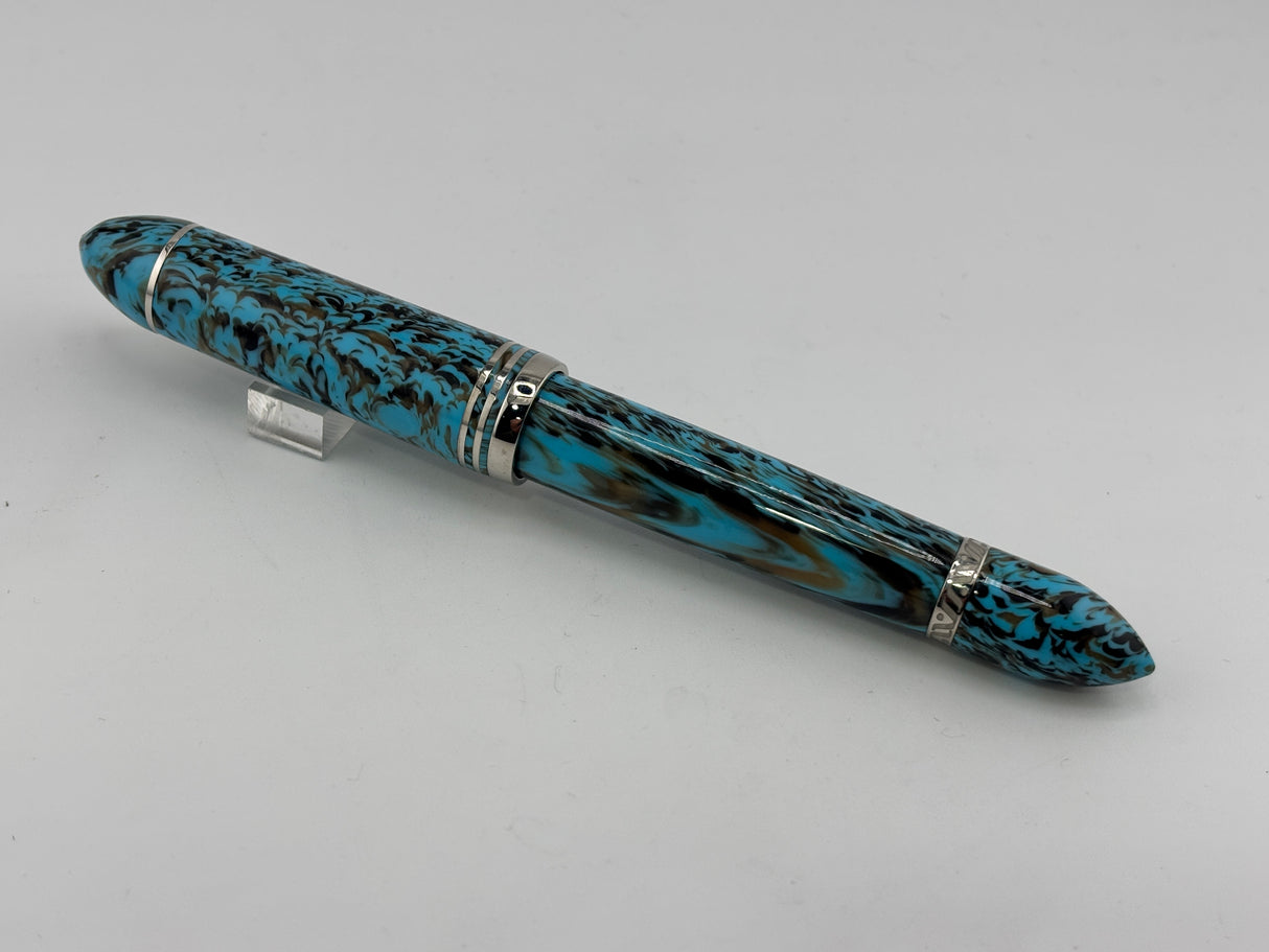 Gioia Capodimonte Beautilful Blue Piston filler Chrome trim - Fountain Pen