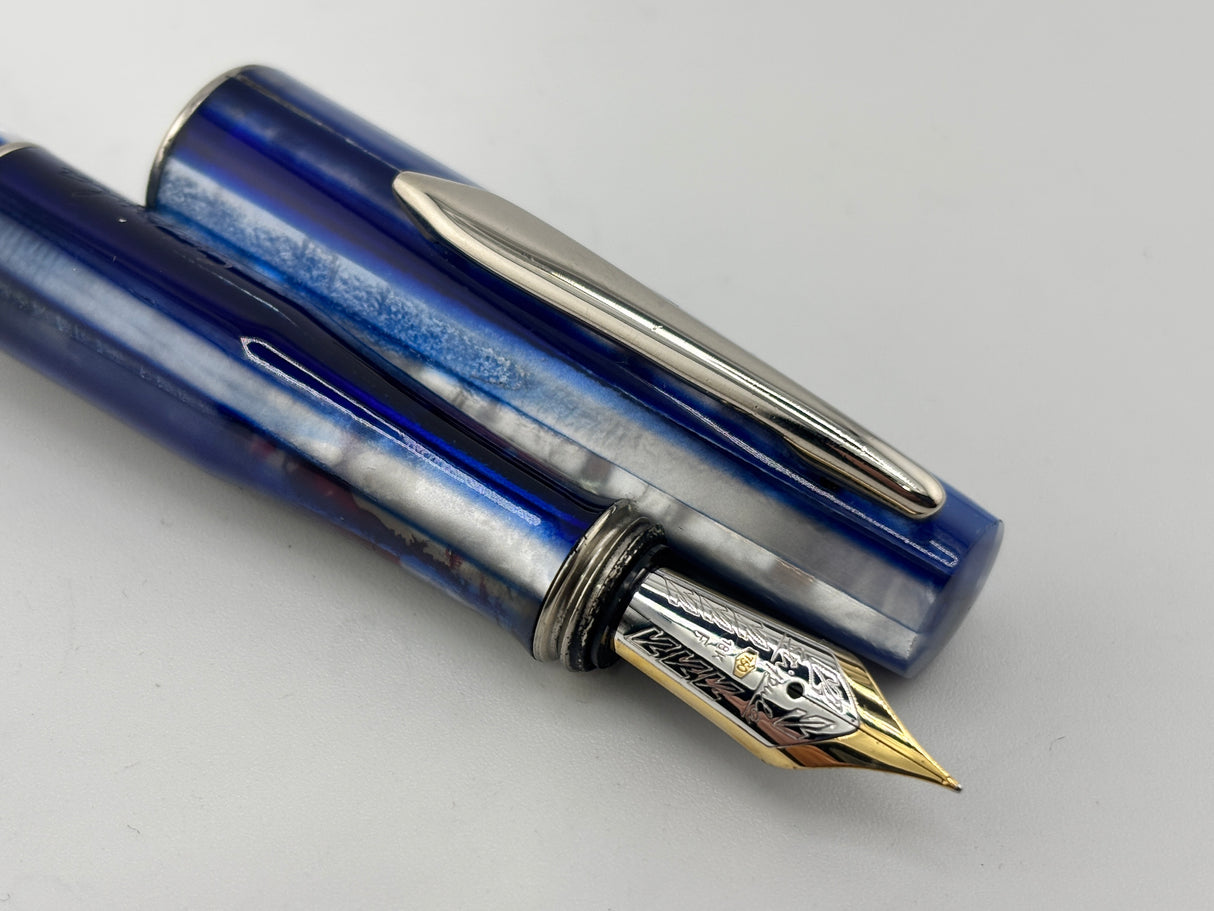 Stipula Duetto Pacific Blue Gold nib 18K Fine - Fountain Pen
