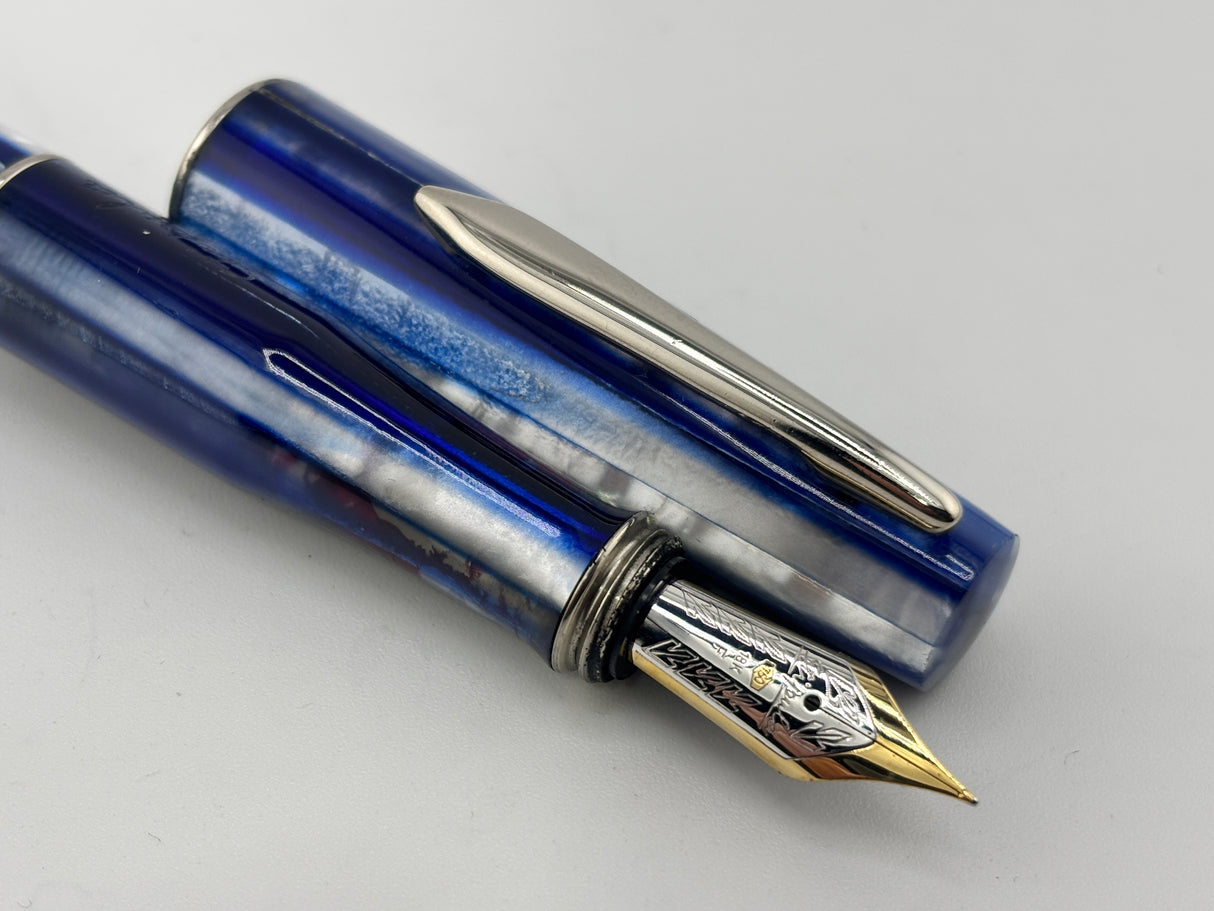 Stipula Duetto Pacific Blue Gold nib 18K Fine - Fountain Pen