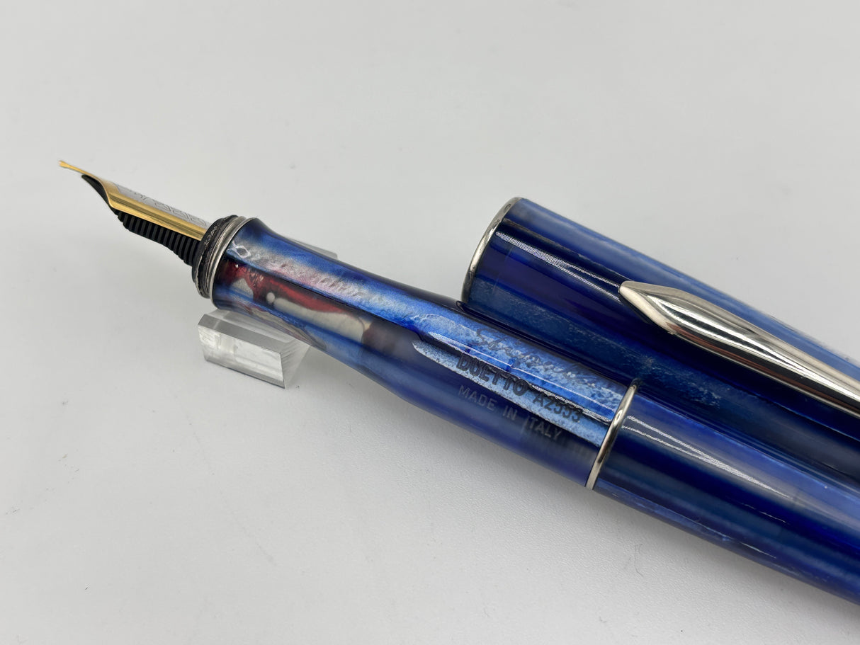 Stipula Duetto Pacific Blue Gold nib 18K Fine - Fountain Pen