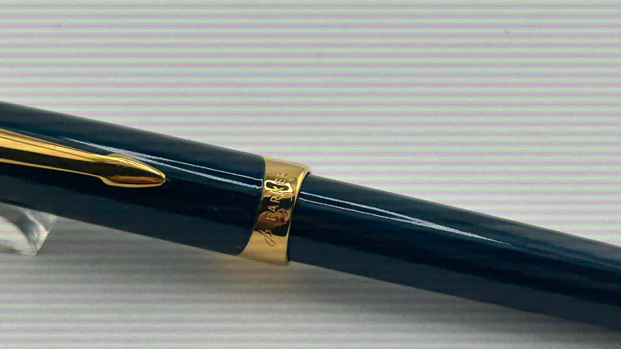 Parker Ellipse Metallic Blue Gold Plated Trim - Ball Pen