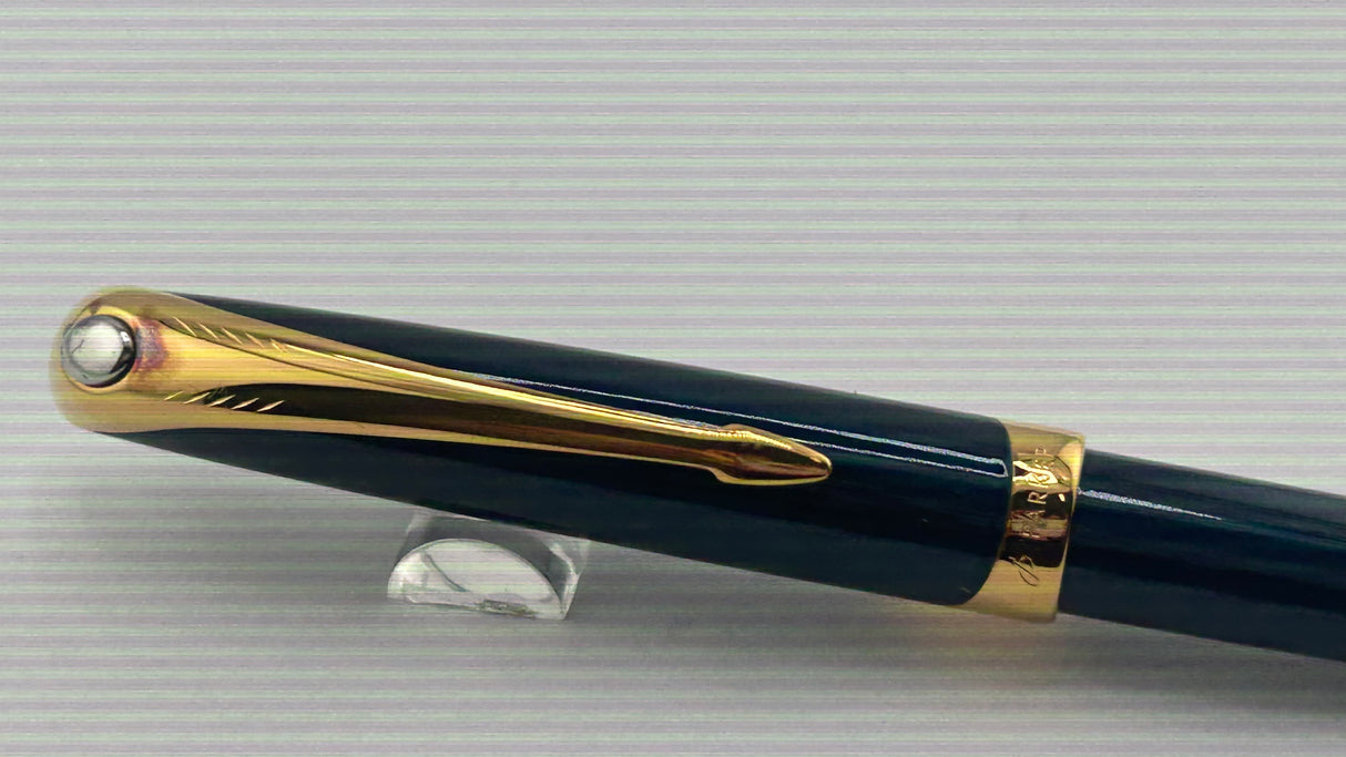 Parker Ellipse Metallic Blue Gold Plated Trim - Ball Pen
