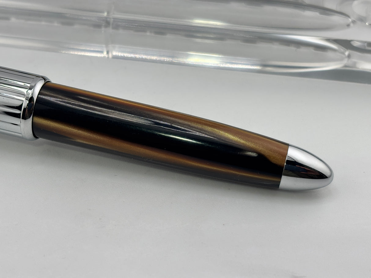 Breitling Pen Horn Bronze barrel chrome cap - Ball Pen