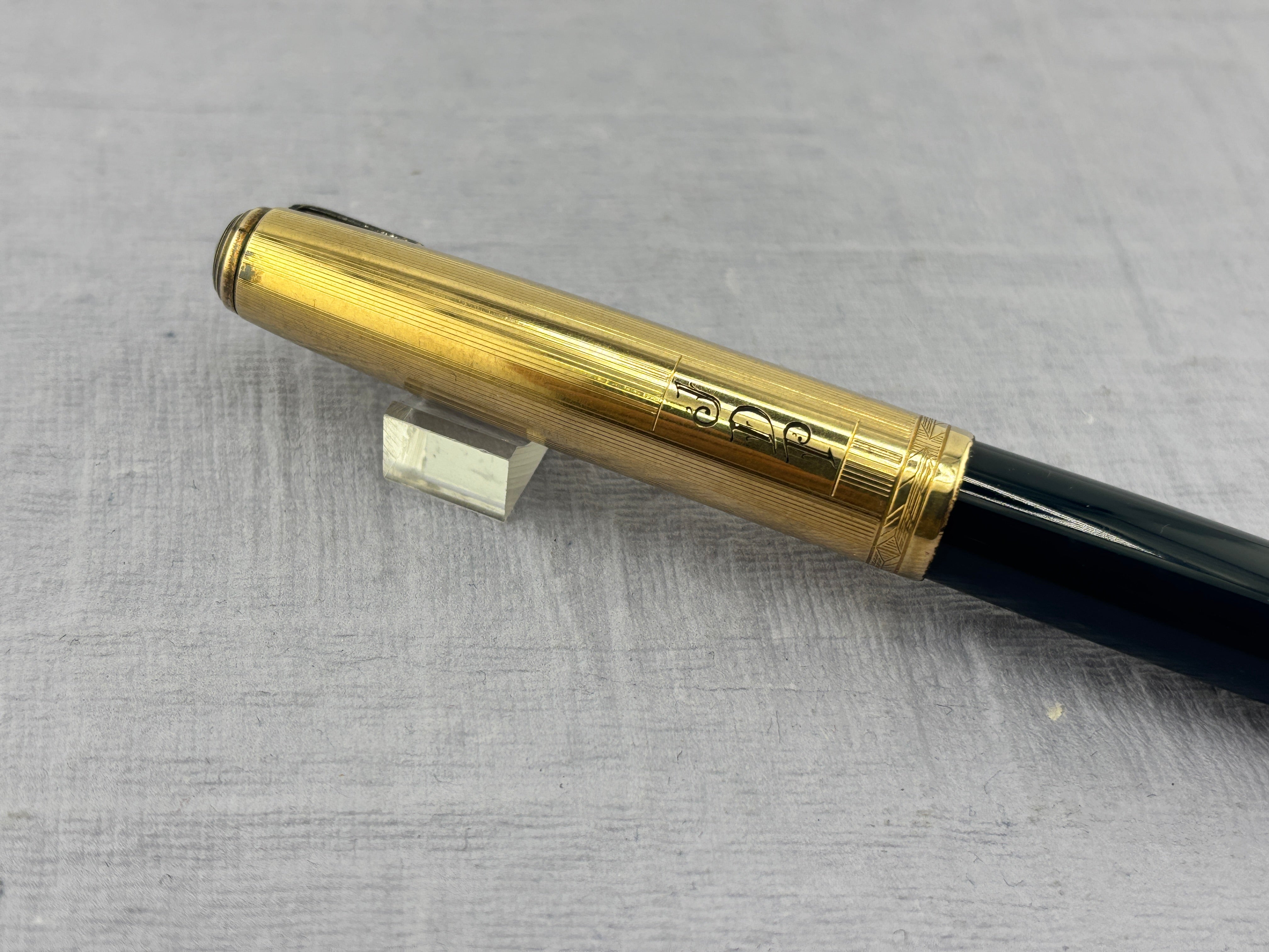 Parker 51 Cedar Blue Gold Cap Diamond Clip Vacumatic Fountain Pen