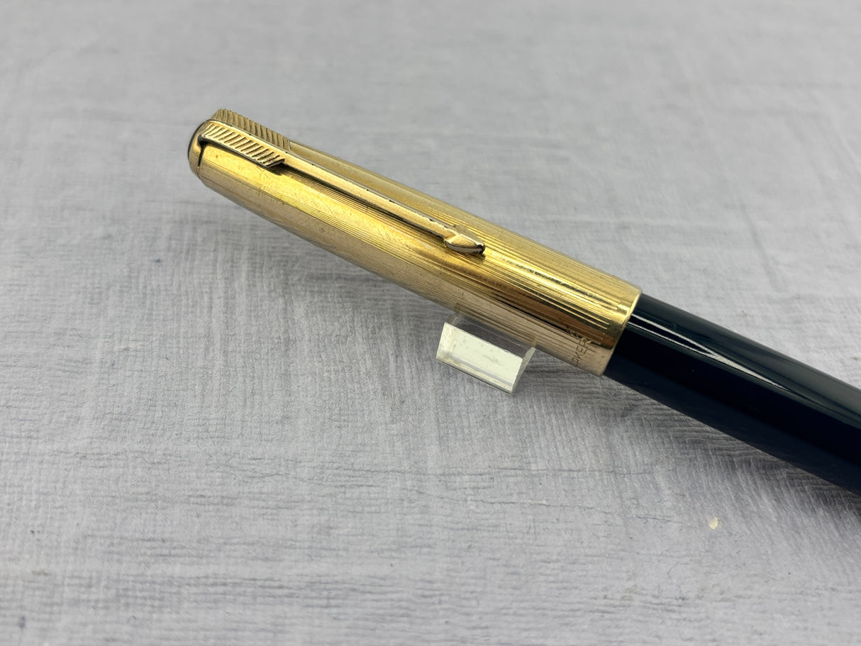 Parker 51 Navy Blue Gold Cap  Fountain Pen