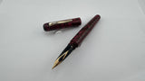 Ranga Abhimanyu Imperial Ebonite Red Black Ripple Sheaffer Finish Inlaid Nib - Fountain Pen