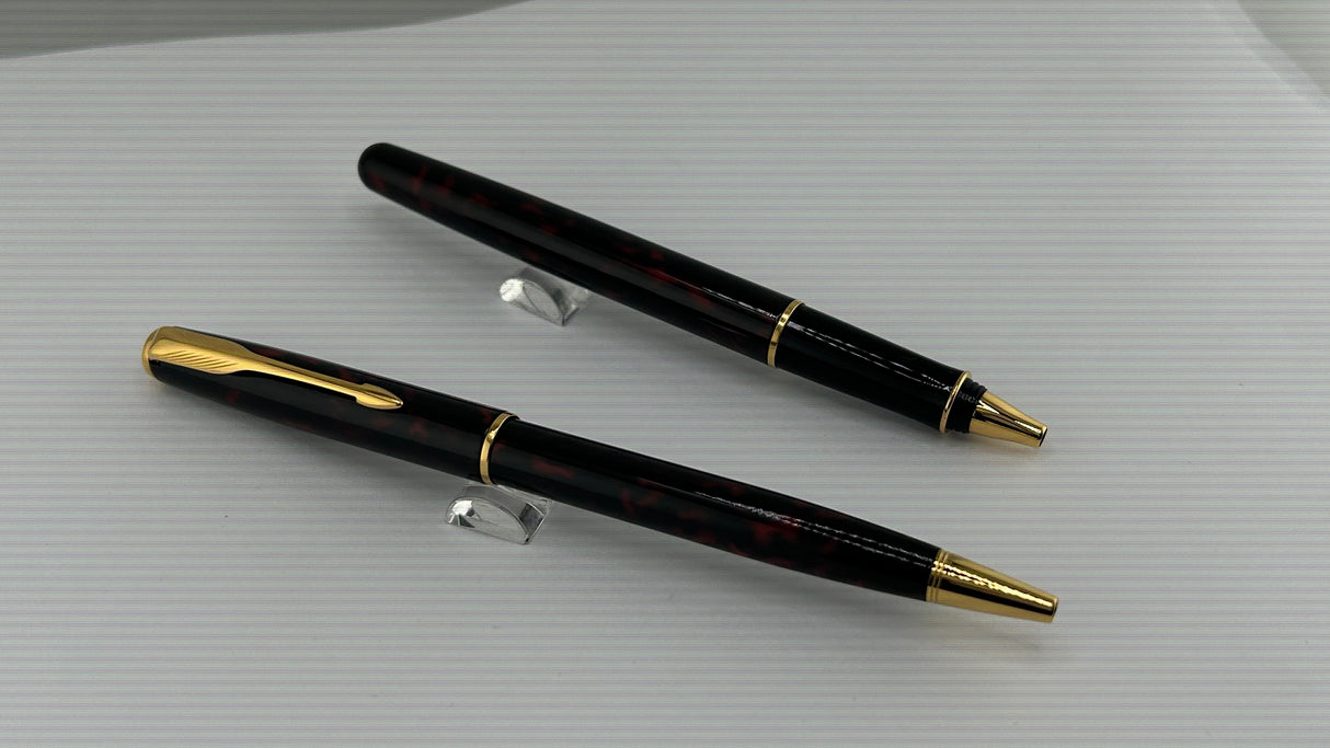 Parker Sonnet pen set in the "Firedance" finish with Gold-Plated Trim - Ball Pen and Roller Ball