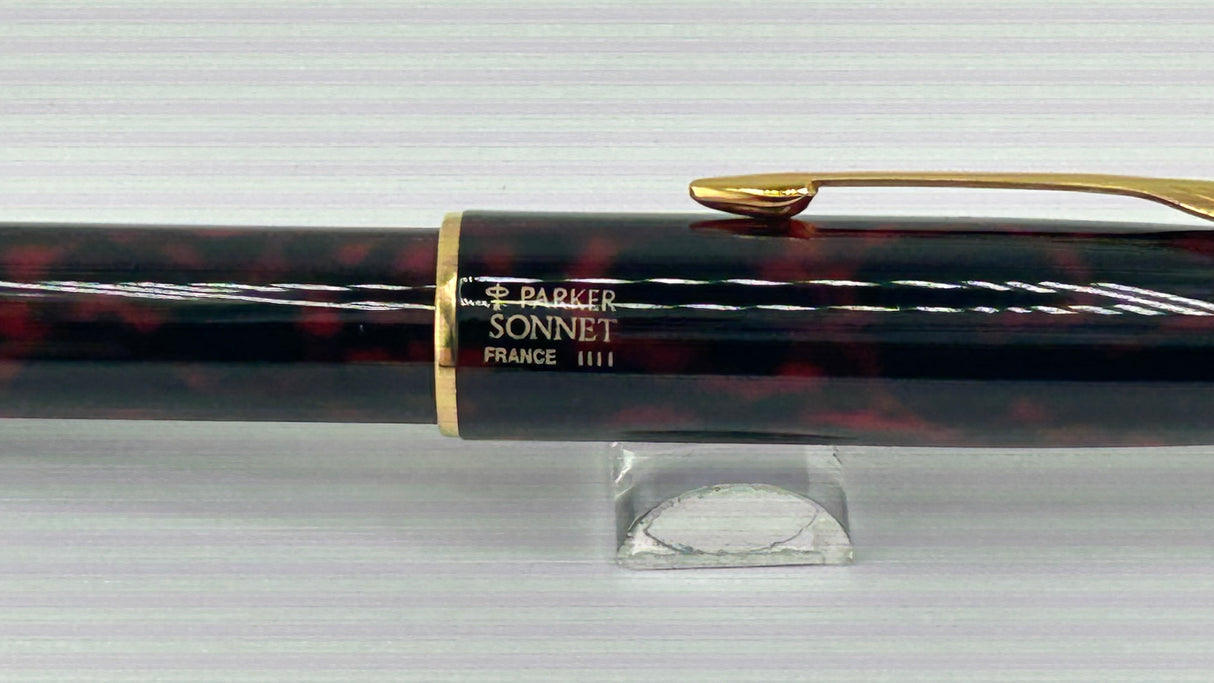 Parker Sonnet pen set in the "Firedance" finish with Gold-Plated Trim - Ball Pen and Roller Ball
