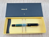 Pelikan Souverän R400 Green Striped - Trim - Roller Ball