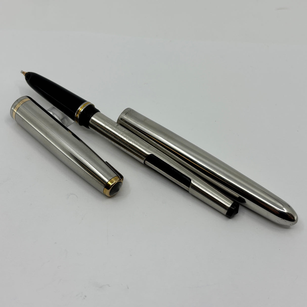 Parker 51 Stainless Steel - Aerometric filling system - RARE RARE triple BBB STUB  !!!
