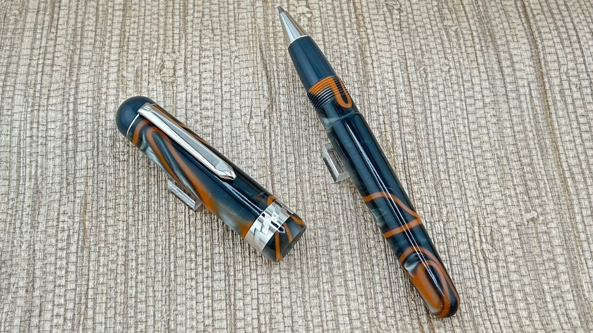 Bexley Americana Grey and Orange swirl - Roller Ball