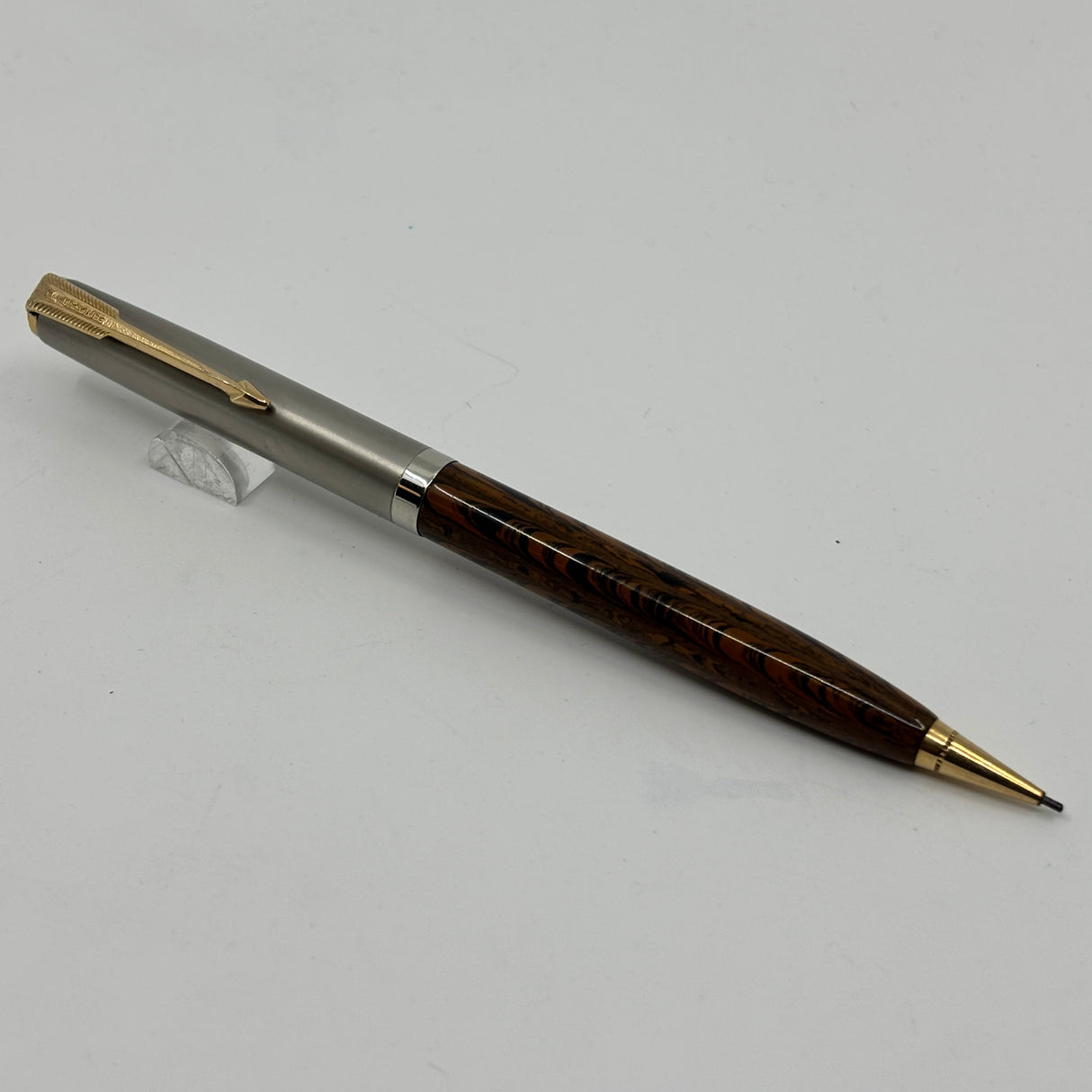 Parker 51 Pencil Diamond Clip  Brown Ebonite ripple Custom by Howard Levy Bexley in 1990