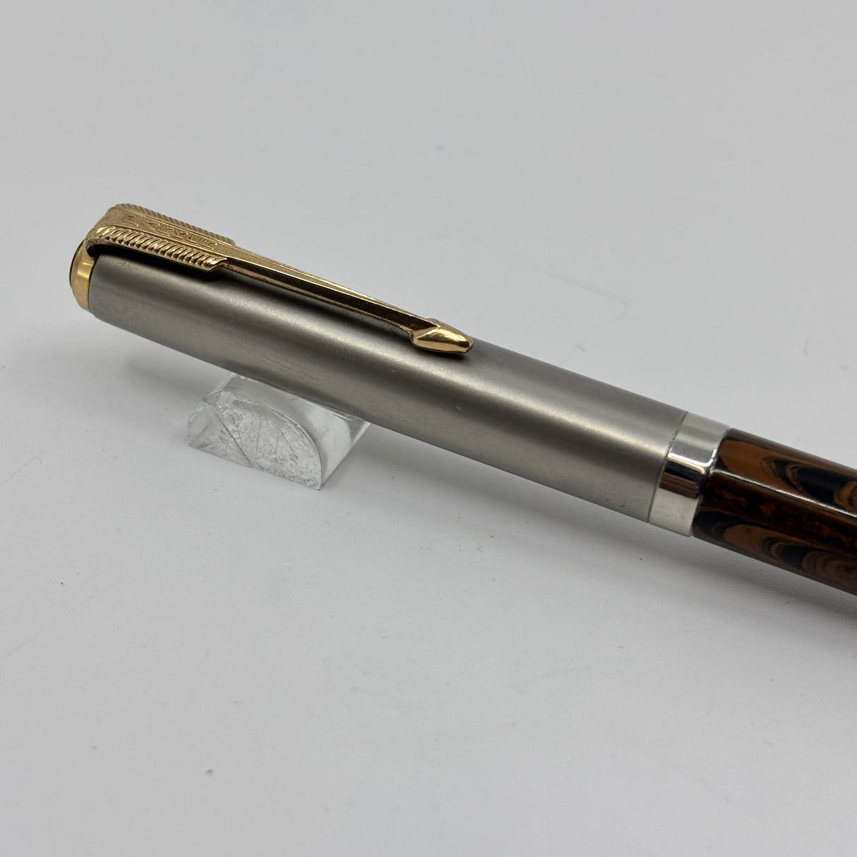 Parker 51 Pencil Diamond Clip  Brown Ebonite ripple Custom by Howard Levy Bexley in 1990