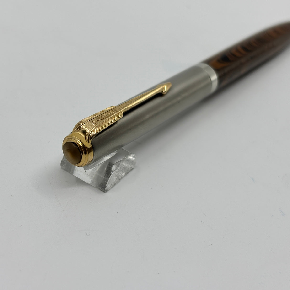 Parker 51 Pencil Diamond Clip  Brown Ebonite ripple Custom by Howard Levy Bexley in 1990
