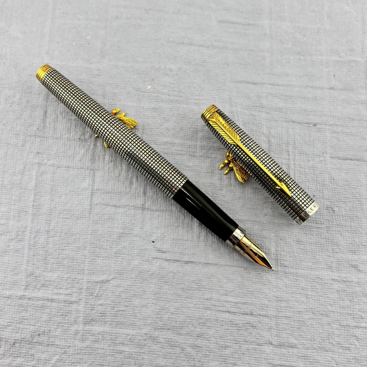 Parker 75 Sterling silver .925 CROSS HATCH "Cisele"  Fountain Pen