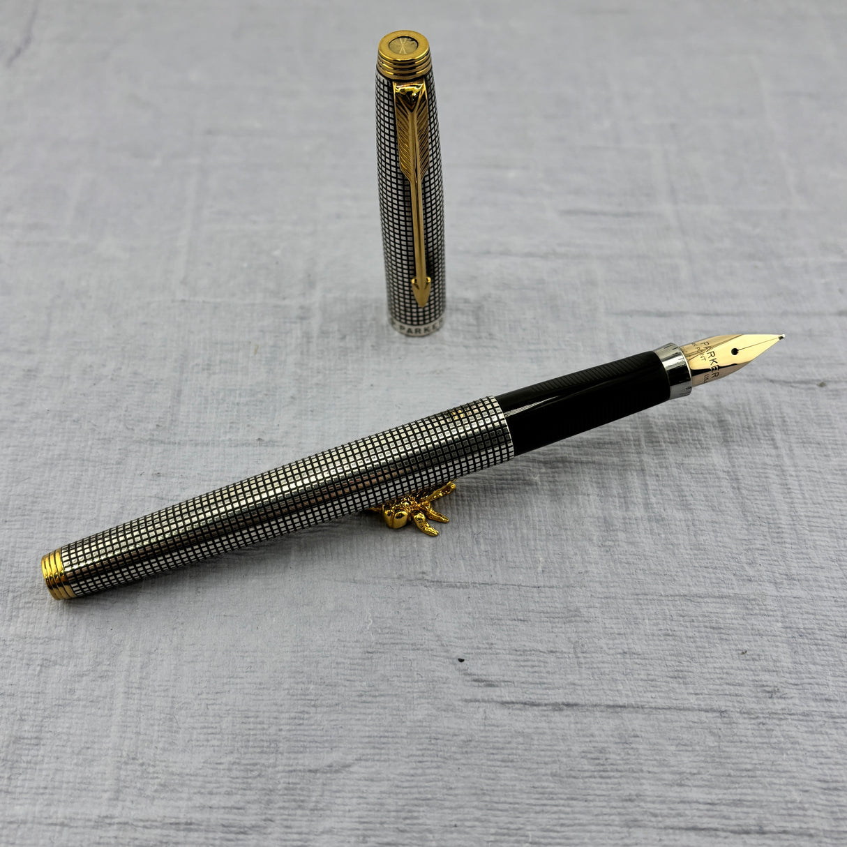 Parker 75 Sterling silver .925 CROSS HATCH "Cisele"  Fountain Pen