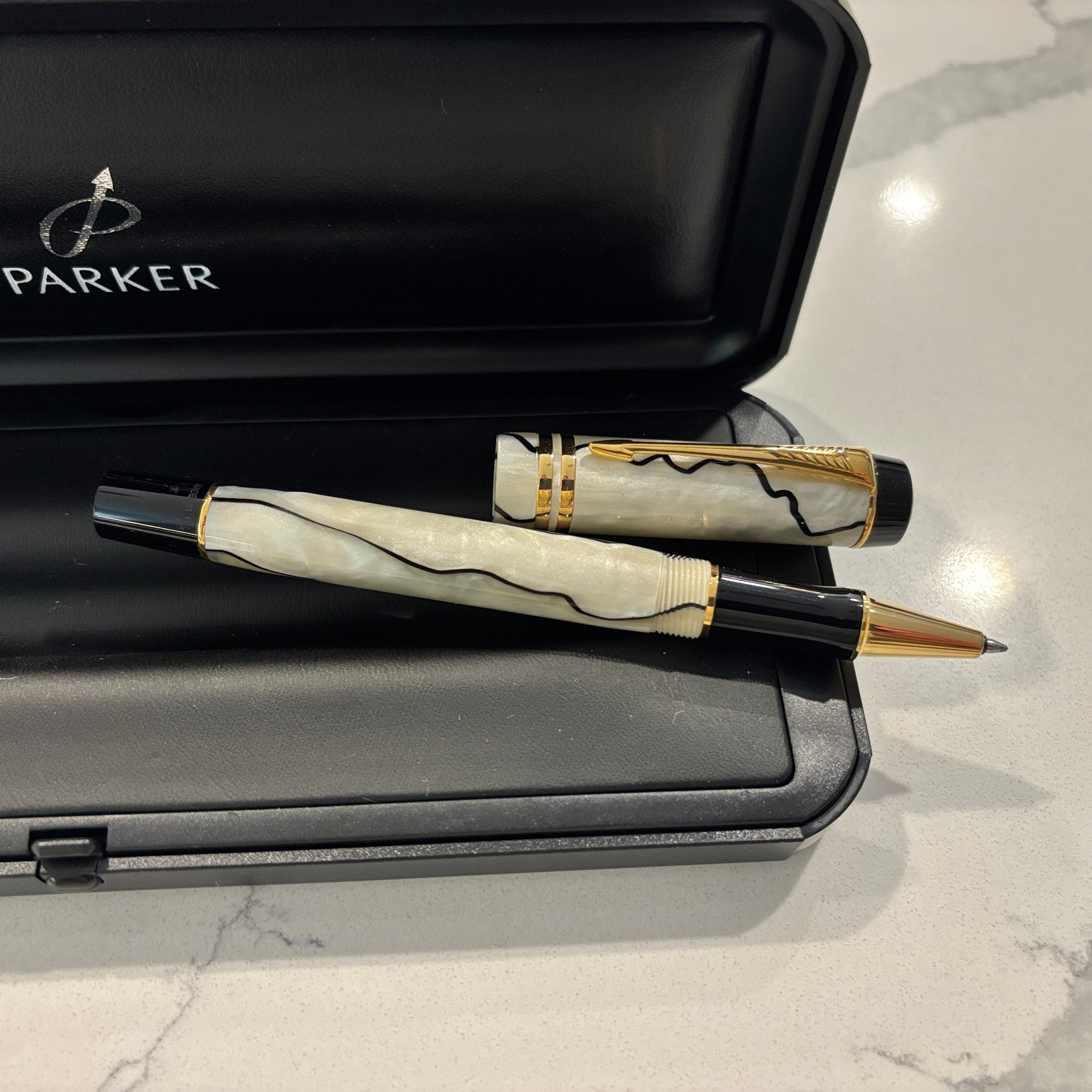 Parker Duofold Black and Pearl Rollerball - – Fountain Pen Hospital