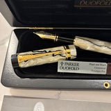 Parker Duofold Centennial Black and Pearl  Fountain Pen - Medium 18kt Gold Nib