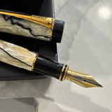 Parker Duofold Centennial Black and Pearl  Fountain Pen - Medium 18kt Gold Nib