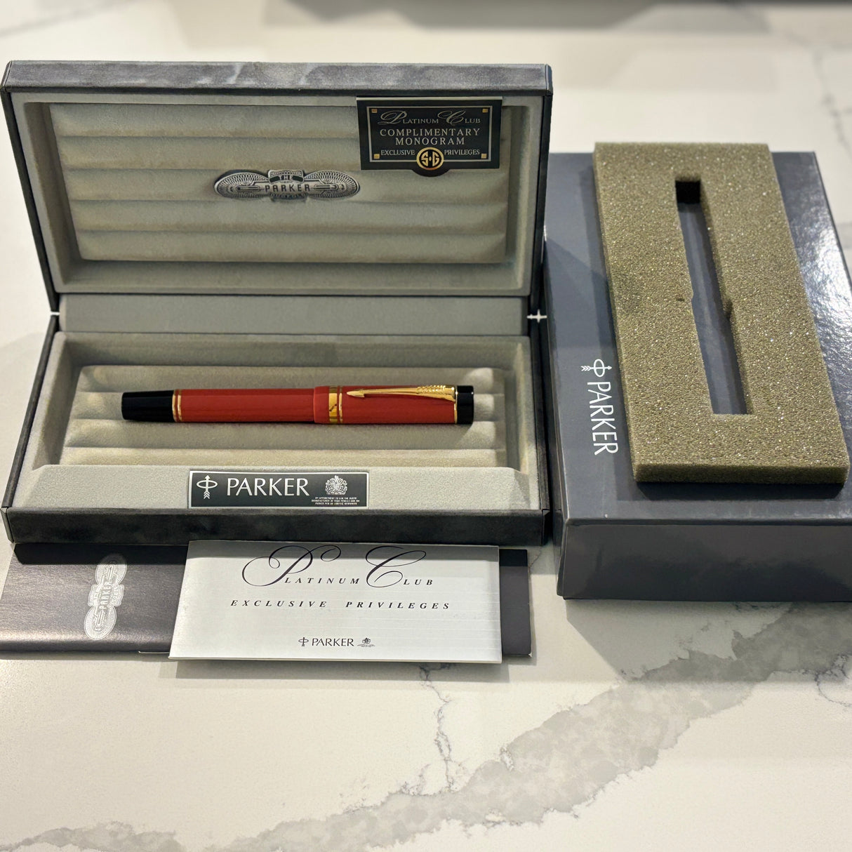 Parker Duofold - The Iconic "Big Red" Centennial Orange Fountain Pen - Medium 18kt Gold Nib