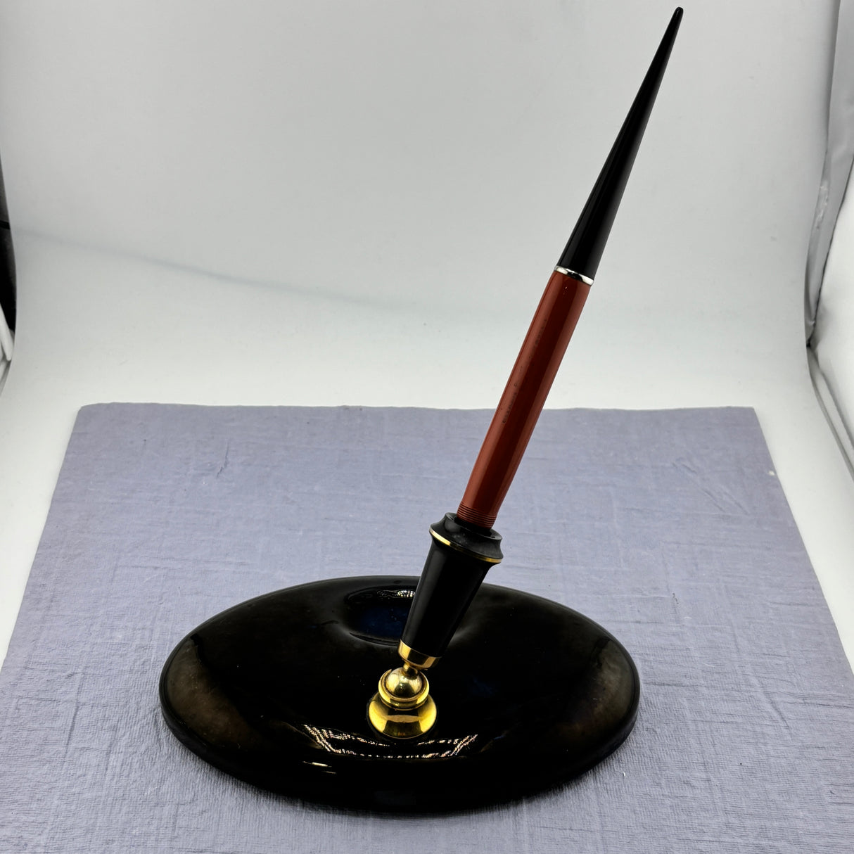 Parker Duofold  Big Red Orange Permanite Desk Set - Fountain Pen