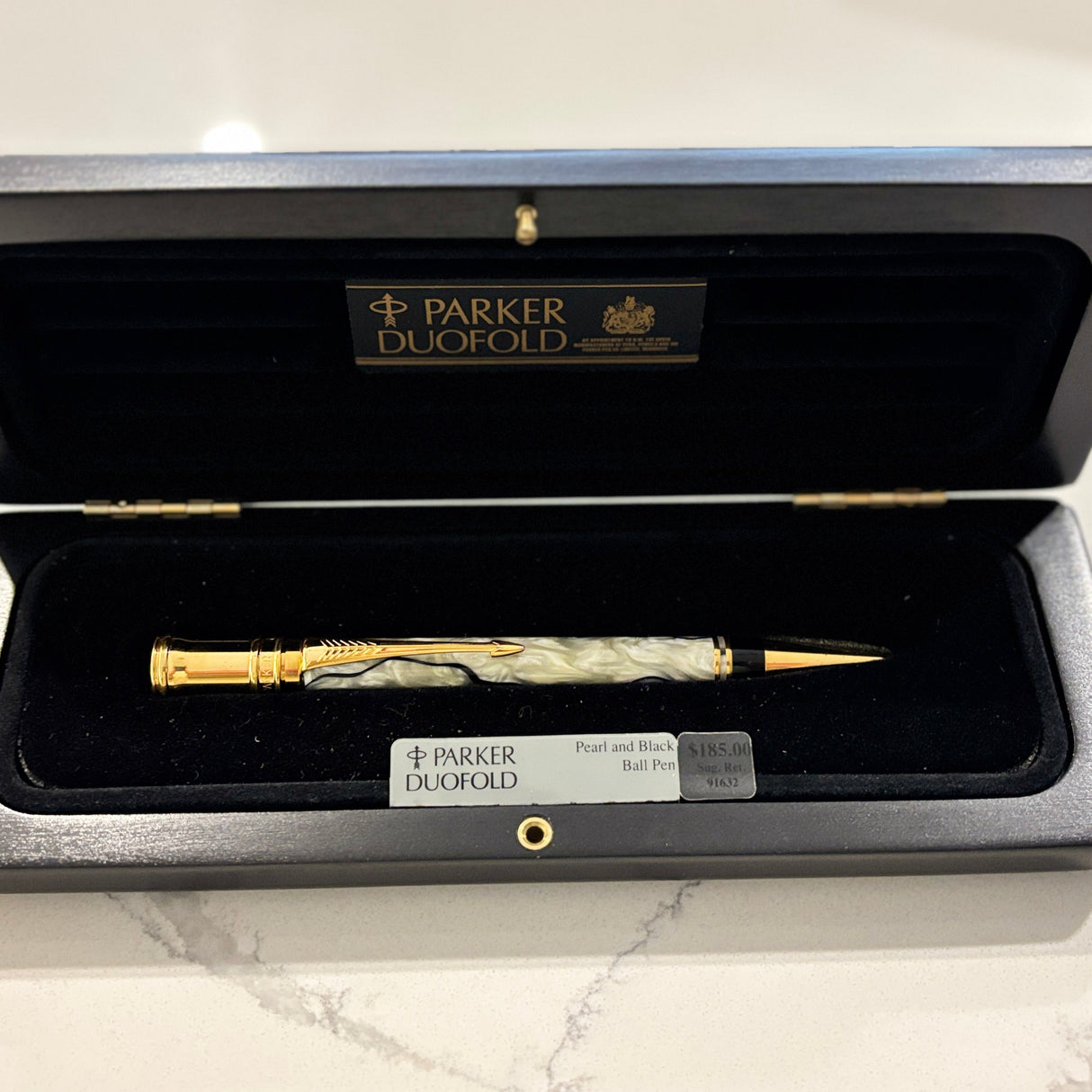 Parker Duofold Black and Pearl  Ballpoint Pen