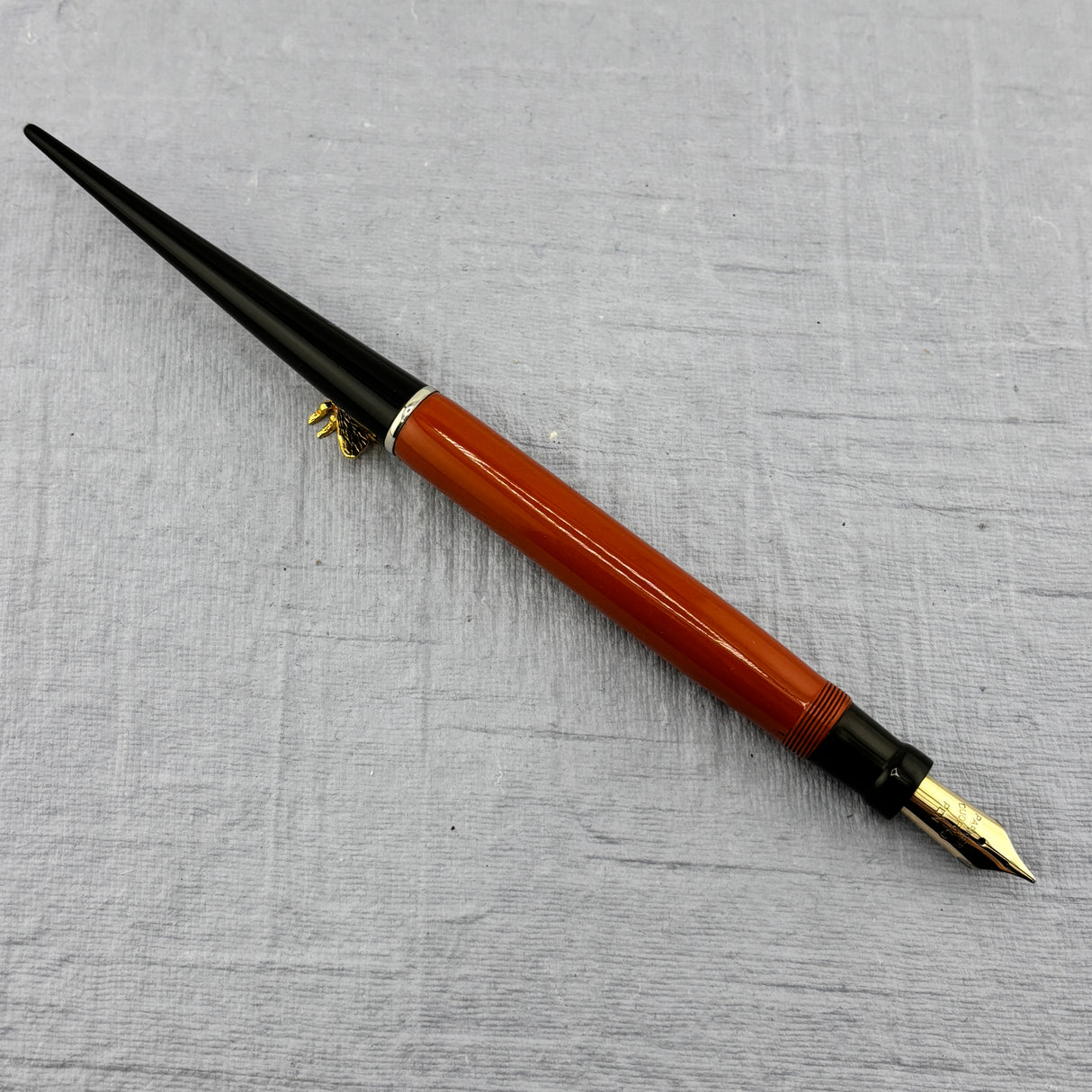 Parker Duofold  Big Red Orange Permanite Desk Set - Fountain Pen
