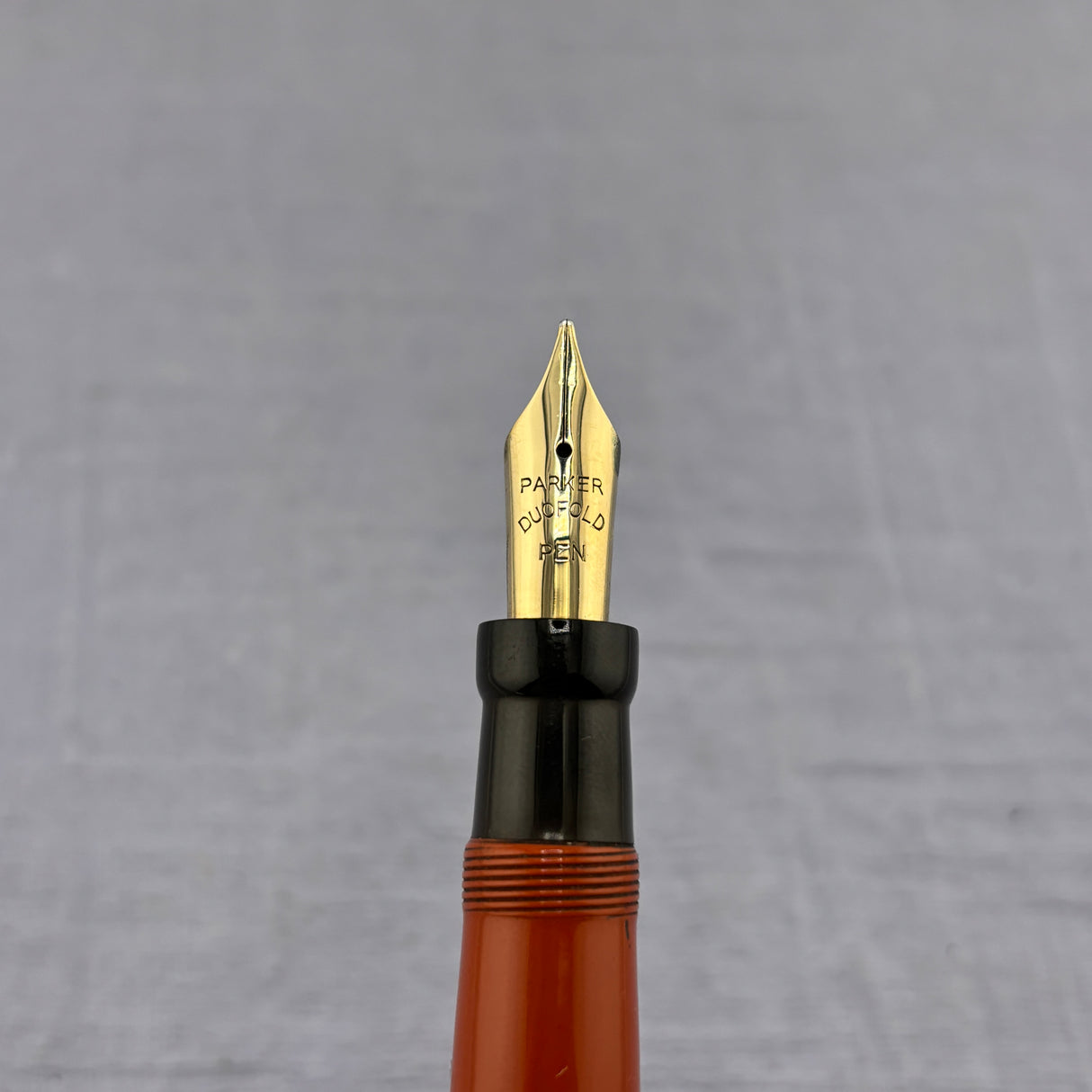Parker Duofold  Big Red Orange Permanite Desk Set - Fountain Pen
