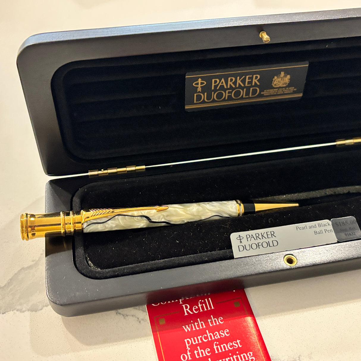 Parker Duofold Black and Pearl  Ballpoint Pen
