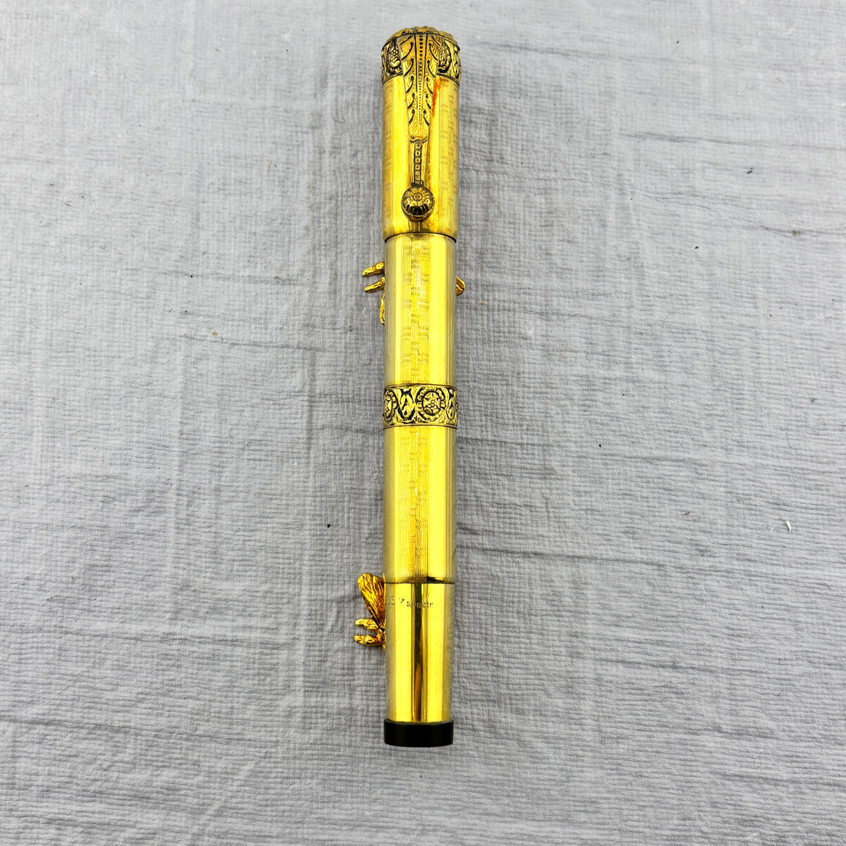 Magus Safety Fountain Pen  18 Carat Rolled Gold with Original Box