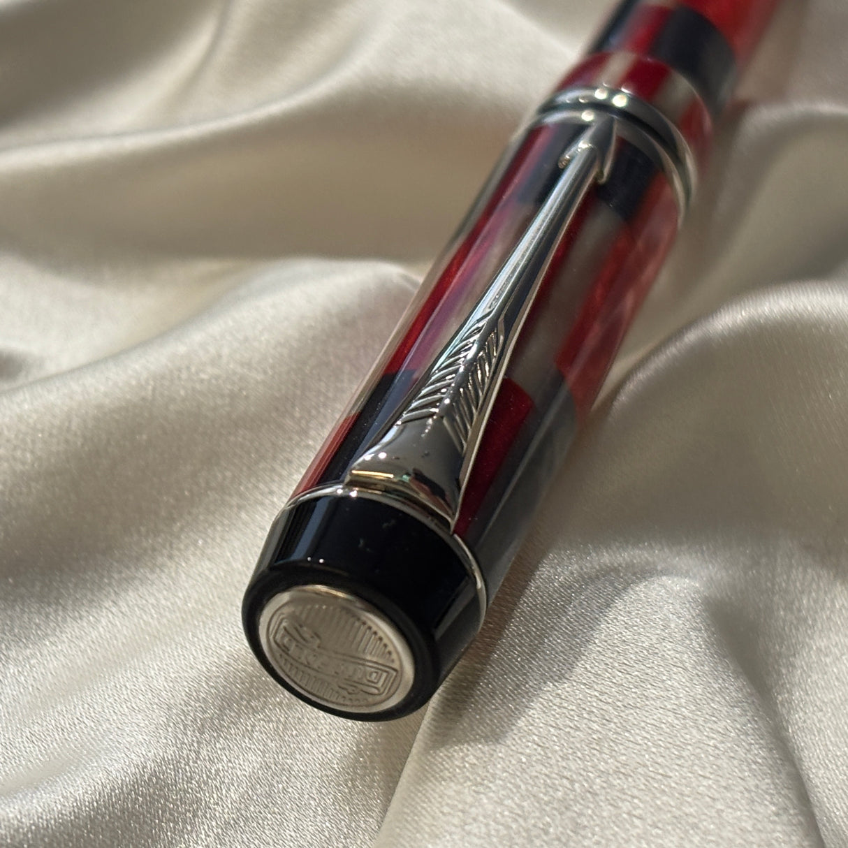 Parker Duofold International Mosaic Red Fountain Pen - Circa 2001