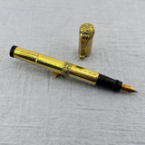 Magus Safety Fountain Pen  18 Carat Rolled Gold with Original Box