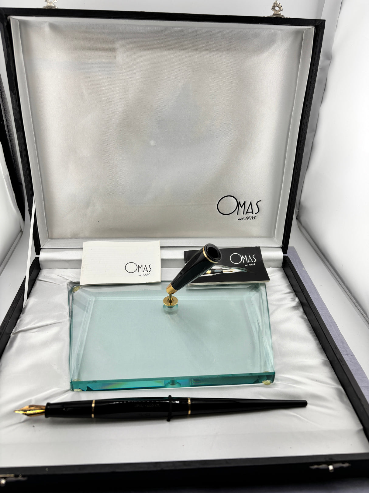 OMAS Signum Faceted Black Desk Pen Limited 70/100 Superb Flex nib Signum 14k gold !