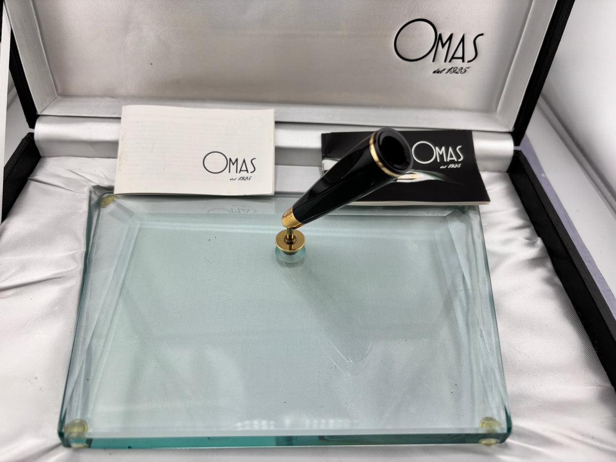 OMAS Signum Faceted Black Desk Pen Limited 70/100 Superb Flex nib Signum 14k gold !