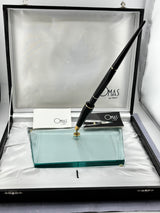 OMAS Signum Faceted Black Desk Pen Limited 70/100 Superb Flex nib Signum 14k gold !