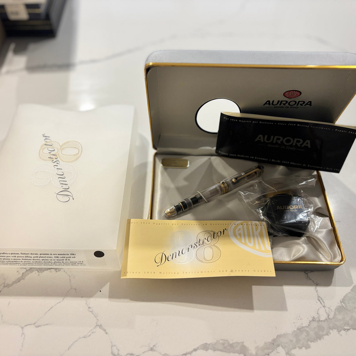 Aurora 88 Demonstrator Fountain Pen  Limited Edition - Broad 18kt Gold Nib