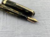 Parker (1944) Striped Green/Amber Duofold  - Fountain Pen