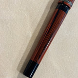 Marlen BVCCVS Oversized rollerball orange and black Mottled ebonite - Sterling Silver Clip & Trim