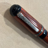 Marlen BVCCVS Oversized rollerball orange and black Mottled ebonite - Sterling Silver Clip & Trim